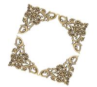 Fafeicy Book Corner Decor Antique Box Protector with Screws, Zinc Alloy, 12pcs (Large 35.83x15.75in)