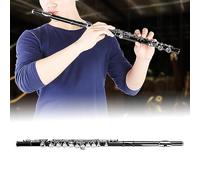 Fafeicy Brass Kit Beginner Flute C Key 16 Holes Brass Kit Beginner, Accurate Sound and Pitch, Smooth Filled Mellow Tones, Easy to Press Buttons, Protection From Oxidation, Good for Kids (Black)