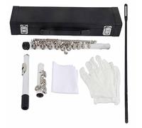 Fafeicy Brass Kit Beginner Flute C Key 16 Holes Brass Kit Beginner, Accurate Sound and Pitch, Smooth Filled Mellow Tones, Easy to Press Buttons, Protection From Oxidation, Good for Kids (White)