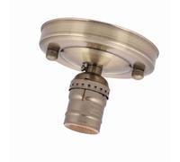 Fafeicy Ceiling Light Base Holder Iron Electroplated E26 E27 Pendant Lamp Screw Socket with Bulb Cover 4.13 X 3.54in for Home Restaurant Coffee Shop Wall or Ceiling Use (Antique Brass Color)