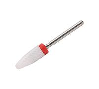 Fafeicy Ceramic Nail Drill Bit Corn Head, 6mm Nail Drill Bit with Intersecting Stripes, 2.35mm Shank for Carving Polishing Reshaping, Lightweight Tool for Salon Home Use (#4)