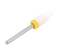 Fafeicy Ceramic Nail Drill Bit Corn Head, 6mm Nail Drill Bit with Intersecting Stripes, 2.35mm Shank for Carving Polishing Reshaping, Lightweight Tool for Salon Home Use (#5)