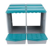 Fafeicy Chicken Nesting Box, Safe Pp Hen Nesting Box Comfortable for the Yard (2 Compartment)