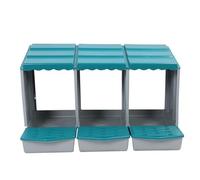 Fafeicy Chicken Nesting Box, Safe Pp Hen Nesting Box Comfortable for the Yard (3 Cavity)