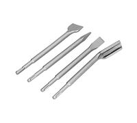 Fafeicy Chisel Hammer Drill Bits, Carbon Steel 4PCS Set, Point Flat Gouge Chisels for Masonry Concrete Tile Work