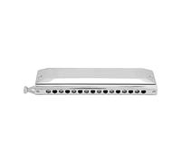 Fafeicy Chromatic Harmonica, Key of C 16 Holes 64 Tones Metal with Storage Box, Great Present for Beginners Professional Students, Suitable for Instrument Parts and Accessories