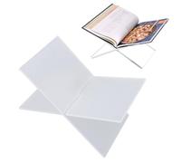 Fafeicy Clear Acrylic Book Stand for Display Multifunctional Open Book Holder for Coffee Shops, Bible, Cookbooks and Showroom Decor