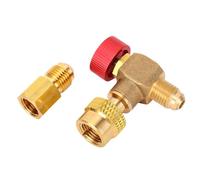 Fafeicy Cooling Fluid Charging Valve HVAC Control Valve 90 Degree Brass Alloy with Universal Thread Design for R22 R32 R410 Air Conditioner Manifold