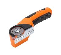 Fafeicy Cordless Electric Scissors LED Light Cutter Battery Powered for Cardboard Box Leather Fabric and Carpet Cutting (Orange)