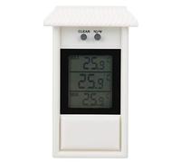 Fafeicy Digital Thermometer, Outdoor Temperature Indicator with Hook WaterrepellingWhite Thermometer with -20 to 50℃ Range for Home and Patio