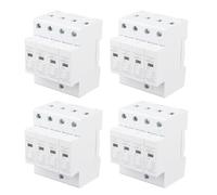 Fafeicy DIN Rail Protector, 4P 40kA 385V Lightning and Transient Overvoltage Protection, with Retardant and Detachable Design, for Household Electrical Systems