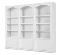 Fafeicy Dollhouse Bookcase Doll House Accessories Mini Bookshelf Display Cabinet for Kids 1:12 Scale Made of Wood White or Red Brown 9.1x7.0x1.1 Inch (White)