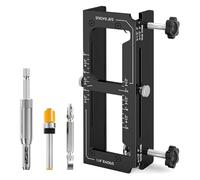 Fafeicy Door Hinge Mortising Jig, Precision Aluminum Alloy Router Template for Door Installation, Fits Hinges 2.5-5 Inch, 1/4 & /8 Radius, Crafted for Craft Enthusiasts