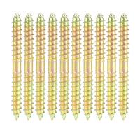 Fafeicy Double Head Ended Screws, 6x60mm, Self-Tapping, Zinc Plated, Iron, for Wood Connection Furniture Fixing, 10 Pieces