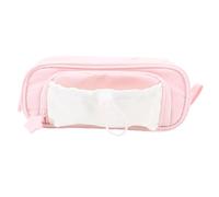 Fafeicy Drawstring Pen Pouch Pencil Holder Stationery Bag Dual Layer Organization Quick Access Large Opening Rustproof Zipper Fabric with Semi Open Window Design