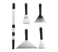 Fafeicy Drywall Skimming Set 4 Sizes Stainless Steel Putty Telescopic Pole Adjustable 15.75-39.37in with 2mm Thick Blades for Wall Repair Patching Smoothing