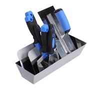 Fafeicy Drywall Spatula Set, 6PCS Stainless Steel Drywall Tools with 14 Inch Mud Pan, Scraper and Plastering Trowel, with Soft Grip Handle, for Wall Taping and Painting