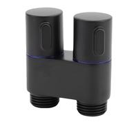 Fafeicy Dual Control Valve Copper Angle Diverter G1 2 Male Thread 1 in 2 Out for Hand Shower Bidet Attachment Washing Machine Toilet Bathroom Balcony Use (Black)