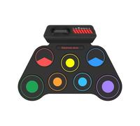 Fafeicy Electric Drums Practice Kit, 7 Pad Silicone Electronic Set with Built-in Speaker, Headphone Jack, Metronome, Rechargeable, Includes Sticks & Pedal for Beginners (Color version)