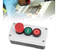 Fafeicy Emergency Stop Button Momentary Start Stop Switch Red Green 10A 1NC 1NO Push Button Switch Station Box