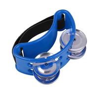 Fafeicy Foot Tambourine Material Bright Sound Ergonomic Design Suitable for All Musicians with Metal Jingle Bell for Drum Guitar Playing (Blue)