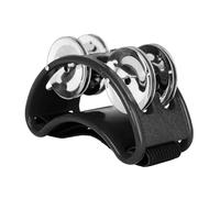 Fafeicy Foot Tambourine Material Bright Sound Ergonomic Design Suitable for All Musicians with Metal Jingle Bell for Drum Guitar Playing (Black)