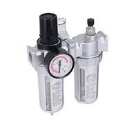 Fafeicy G1/2in Compressed Air Filter Regulator, Aluminum Alloy, 4μm Filtration, Max 1Mpa Pressure, Ideal for Water Treatment and Automation Equipment