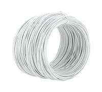 Fafeicy Galvanized Iron Wire PVC Coated Tie Wire Roll 0.75mm X 50m High Temperature Process 15-20% Extensibility Rustproof Reusable Flexible for Binding Fiber Optic Cables (White)