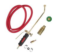 Fafeicy Gas Torch Welding Tool, Brass Plated Double Open with Comfortable Non Slip Handle and Adjustable for BBQ Ignition Heating Thawing