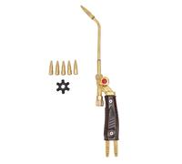 Fafeicy Gas Welding Torch, Brass Oxy Acetylene Torch with 5 Interchangeable Nozzles for Welding Steel Plates, Non Ferrous Metals, Cast Iron