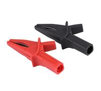 Fafeicy Gator Clips Mini Insulated Alligator Clips with 4mm Socket 30mm Jaw Opening for Oscilloscope Accessories Test Cable Red Black for Lab Testing and Electronics Work