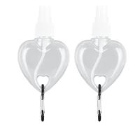 Fafeicy Hand with Clamp/Holder Portable Refillable Container 50ml Clear Keychain Bottle for Travel Toiletries Hand Soap Body Wash (Spray heart shape)