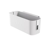 Fafeicy Hanging Storage Container, Plastic Wall Mounted Box Makeup Organizer, Space Saving Tissue and Cosmetics Holder with 2 Hooks for Bathroom Vanity Office Desk Users (White)