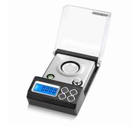 Fafeicy High Precision Digital Milligram Scale 0.001g Accuracy Jewelry Scale with Calibration Weight Tweezer Wind Shelter for Gold Powder Weighing (50g 0.001g)