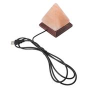 Fafeicy Himalayan Salt Lamp, USB Powered 7 Colors Changing Hand Carved Pyramid Salt Rock Lamp with Wood Base for Home Office Decoration