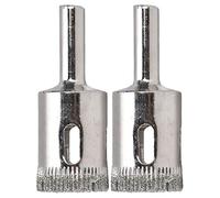 Fafeicy Hole Saw Cutter Hole Drill Bit Set 22mm Round Shank 2 Pack Large Chip Removal Port Smooth Drilling for Ceramic Glass Marble Tile Installers