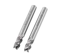 Fafeicy HSS 4 Flutes End Mill Set 2pcs 6mm, CNC Milling Machine Bit for Metal Cutting and Engraving