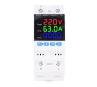 Fafeicy Intelligent Voltage Protector PC DIN Rail Electricity Meter 1 to 63A Real Time LED Monitoring Adjustable Over Under Voltage Protection for Home Office CNC Distribution Box