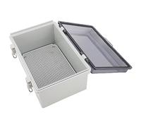Fafeicy IP67 Junction Box ABS Plastic Electrical Enclosure Transparent Cover 290x190x140mm with Hinged Lid Stainless Steel Buckle for Indoor Outdoor Electrical Wiring