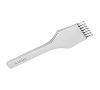 Fafeicy Leather Stitching Punch Set, 4mm Steel Row Chisel Hole Punch Tool for Leather Craft DIY (7 Teeth)