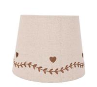 Fafeicy Linen Fabric Lampshade, Embroidered, E27 E14, 8.46 Inch (Brown)