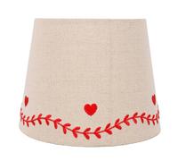 Fafeicy Linen Fabric Lampshade, Embroidered, E27 E14, 8.46 Inch (Red)