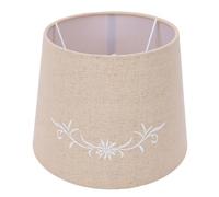 Fafeicy Linen Fabric Lampshade Set of 2 with Hand Embroidered Design for E27 E14 Lamp Holders Bedroom Living Room 8.5x6.5in Natural Beige (White)