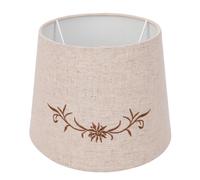 Fafeicy Linen Fabric Lampshade Set of 2 with Hand Embroidered Design for E27 E14 Lamp Holders Bedroom Living Room 8.5x6.5in Natural Beige (Brown)