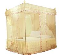 Fafeicy Luxury Princess Net Bed Curtain Polyester Bed Canopy with 3 Side Openings Lace Design Machine Washable for Bedroom Women Girls Twin Full Beds 120x200x200cm 150x2 (120 * 200 * 200)