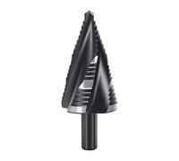 Fafeicy M35 Cobalt Step Drill Bit 3/16-1-3/8in 19 Step Sizes | Spiral Cone Design, 3/8in Shank, C Profile Triple Flute, for Stainless Steel and Metal Plates, Heat Resistant Cutting Tool