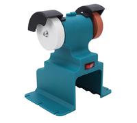 Fafeicy Mini Bench Grinder Cordless 200W 7000rpm 6 Position Mounting Holes Compatible with 18V Battery with 2 Grinding Wheels for Metal Polishing Sharpening