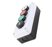 Fafeicy Momentary Switch Station Box, ABS Push Button Control Switch, 10A AC 400V IP32, Red Emergency Stop and Green Start, for Crane Hoist Winch Roller Door Control (SGKJ-4N)
