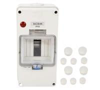 Fafeicy Outdoor Circuit Breaker Box, 4 Way Power Distribution Enclosure with Indicator Light, ABS and PC Material for Indoor and Outdoor Applications