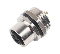 Fafeicy Panel Mounted 5pin Connector, Brass Housing, IP67 Rated, Gold Plated Pins, 4A Current, for Industry 4.0 Applications